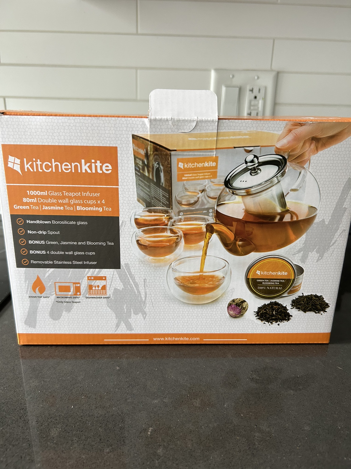 Glass teapot and 4 Cups Set thumbnail