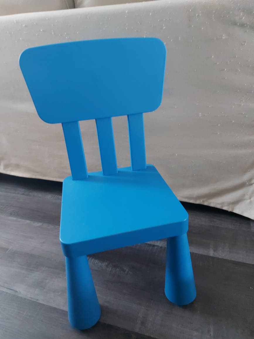 Ikea Blue Plastic Toddler Chair thumbnail