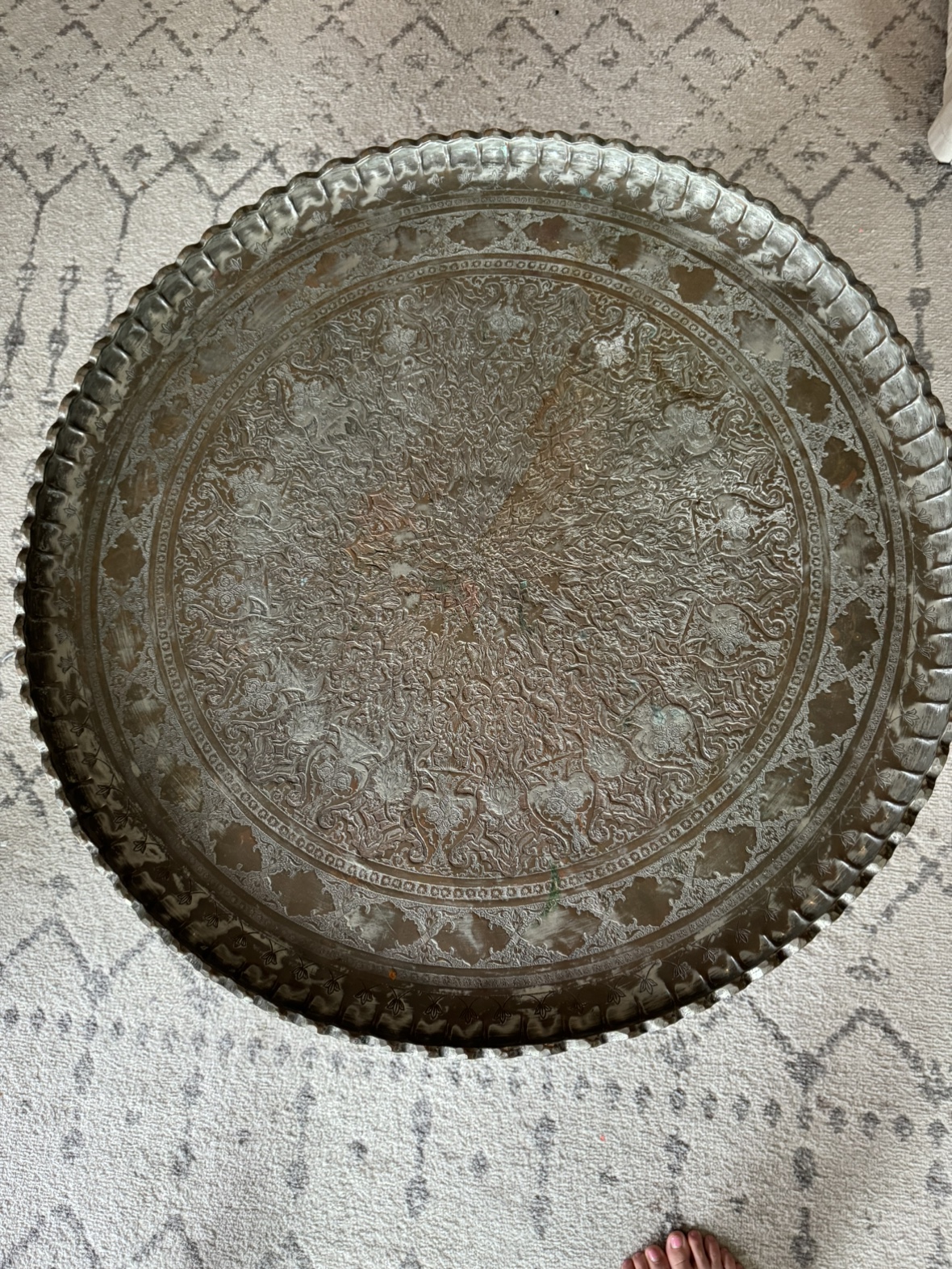 Antique Metal Tray Table