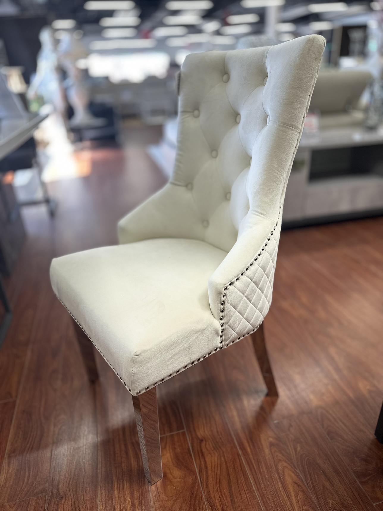 Cream knocker back dining chair - photo 2