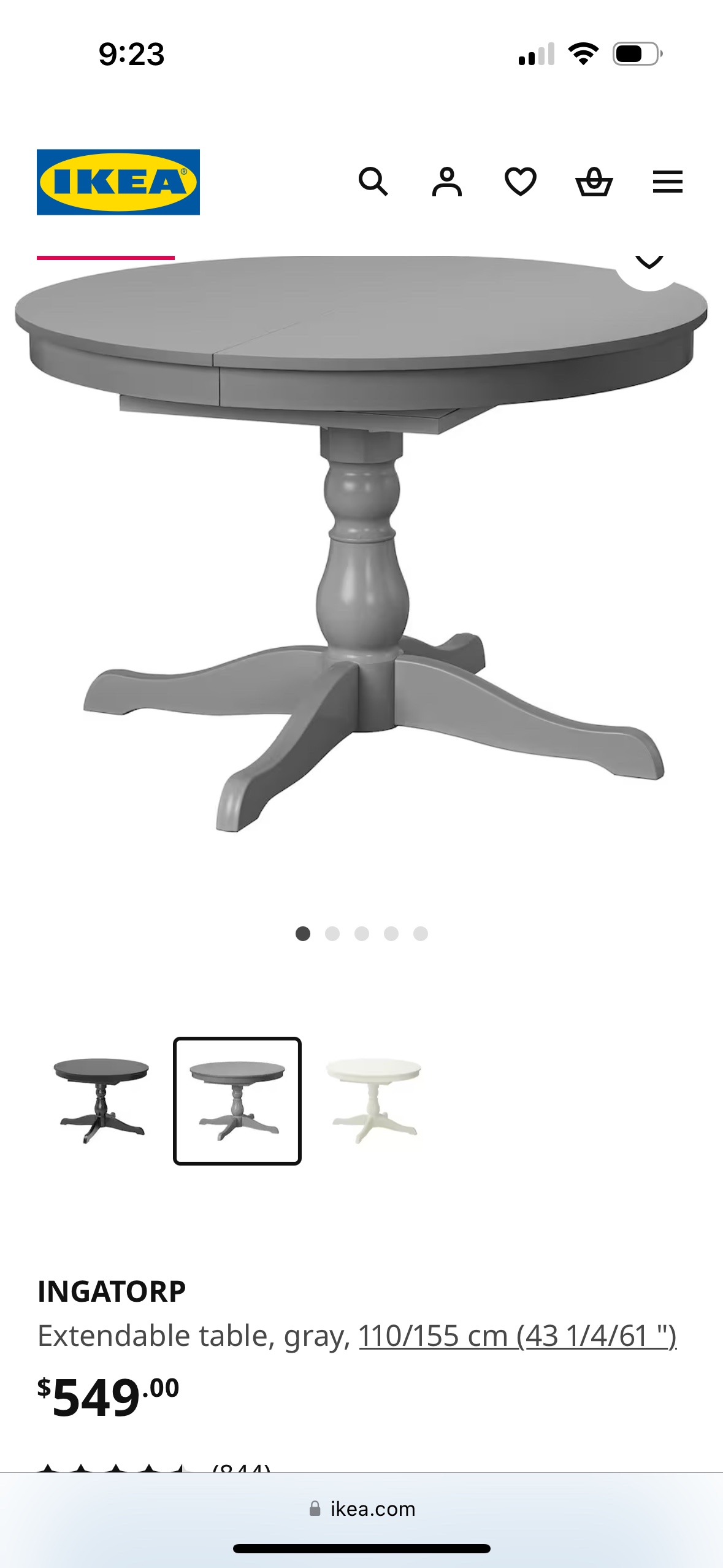 Grey Extendable Table + Chairs - photo 2