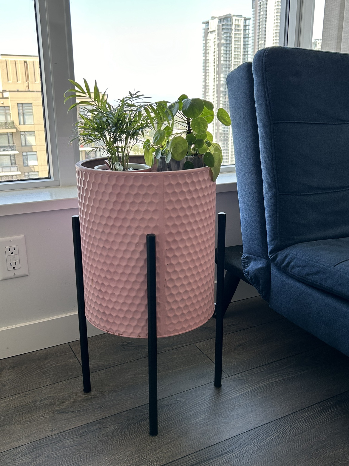 Pink Planter with Stand