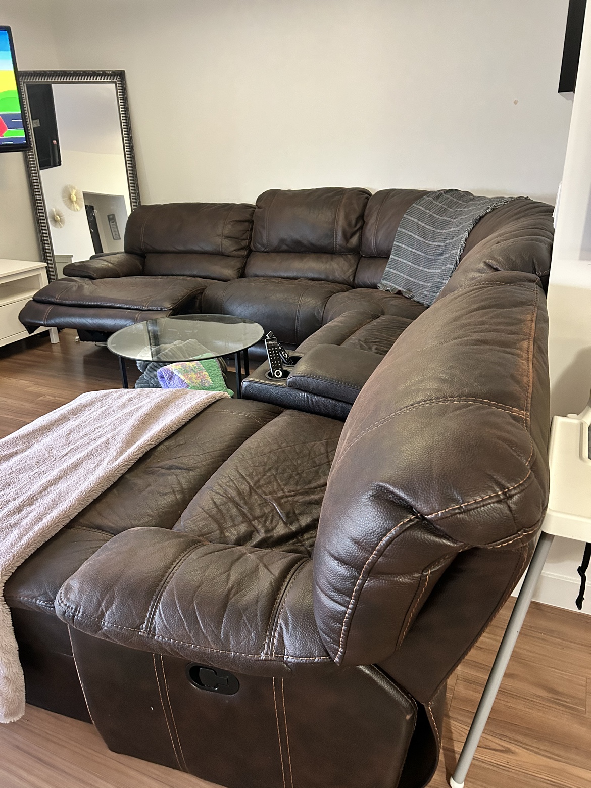 Brown Leather Sectional Sofa