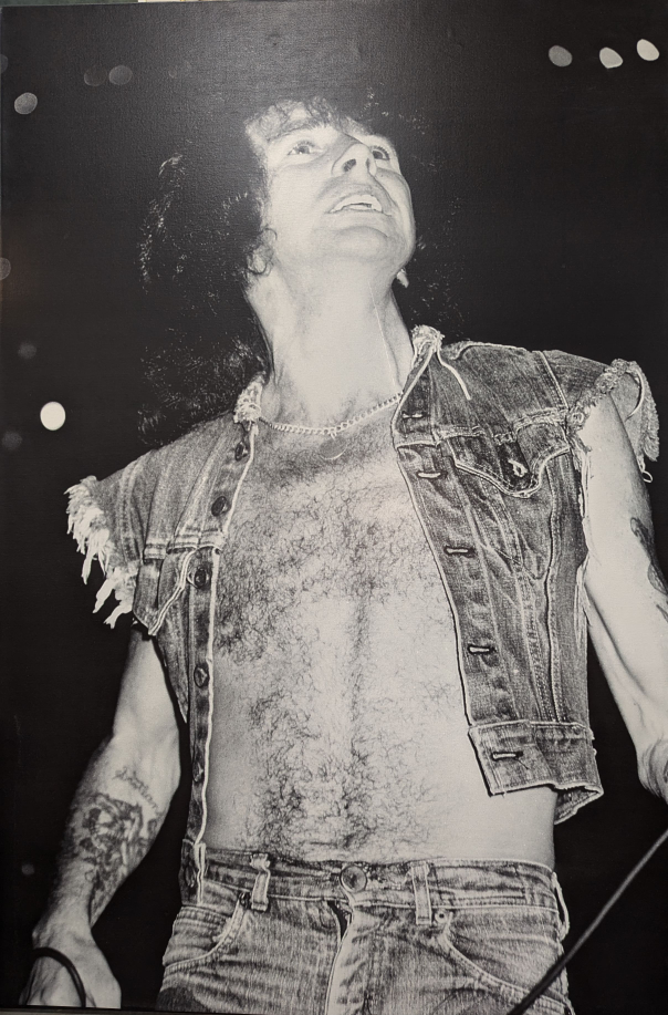 USED Large Bon Scott acdc canvas  print. Approx 3ft x 4.5ft thumbnail