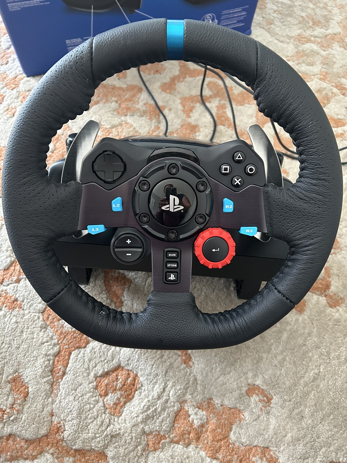 Logitech Driving Force Steering Wheel and Pedals in original box image indicator(3)