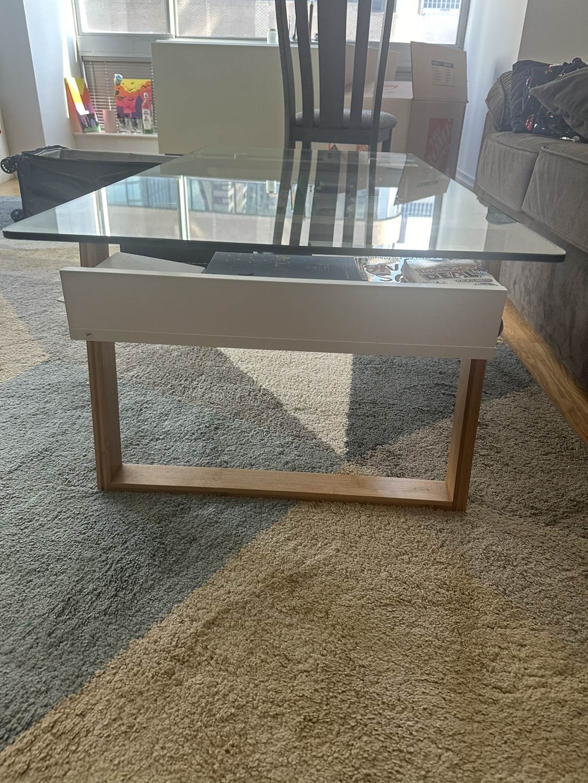 Glass Coffee Table with Storage Shelf - photo 4