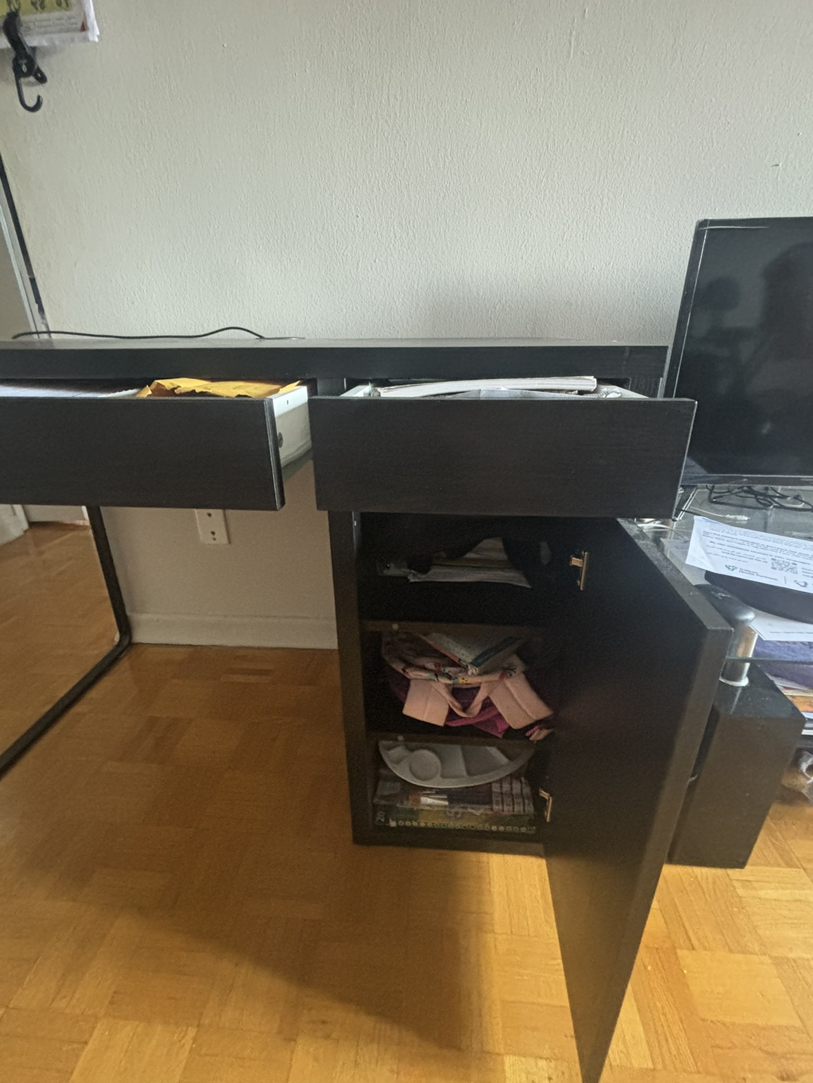 Black Desk with Storage ikea