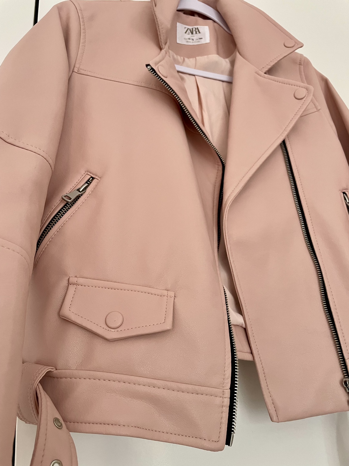 Zara Pink Faux Leather Jacket