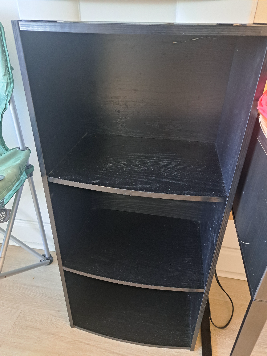 Black Three shelf Wooden Storage