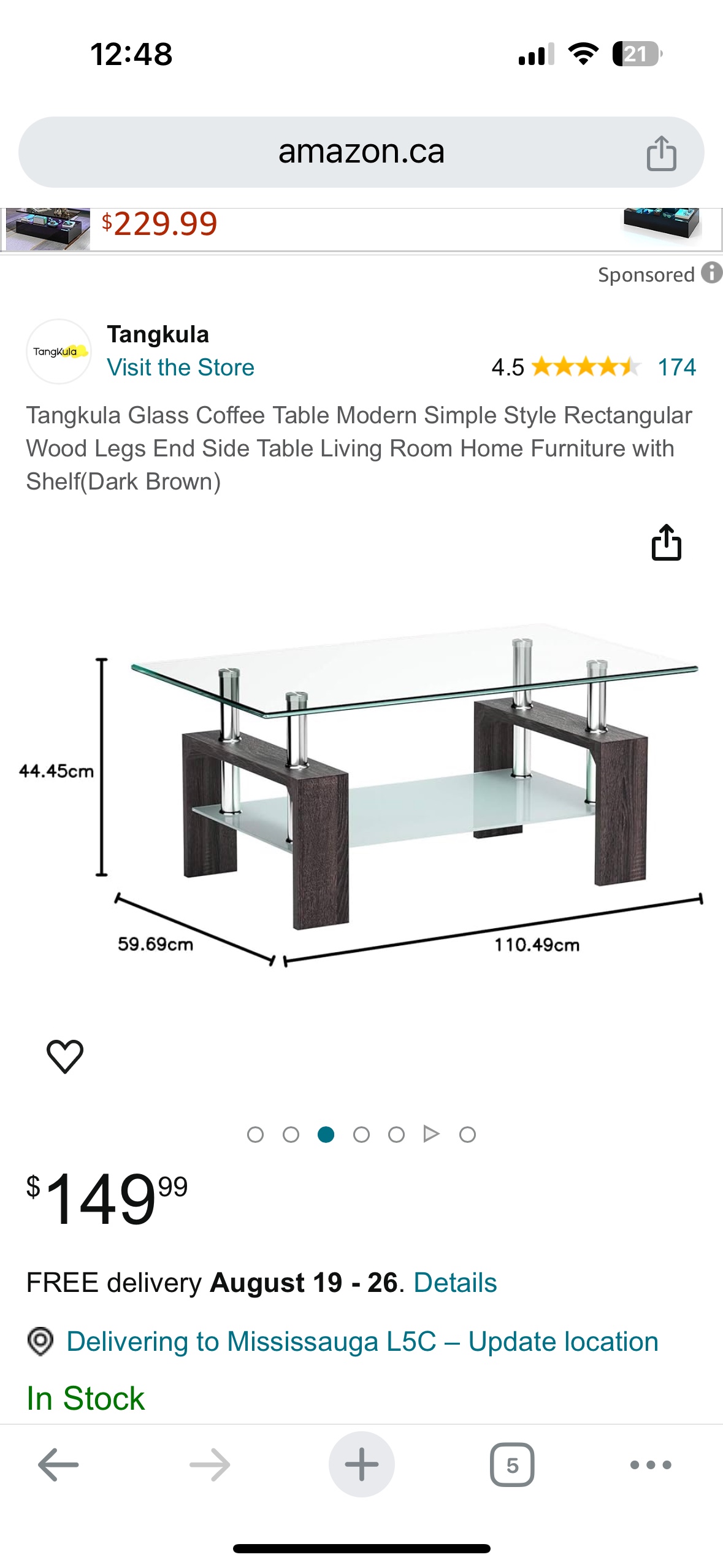 Glass Coffee Table with Shelf - photo 2
