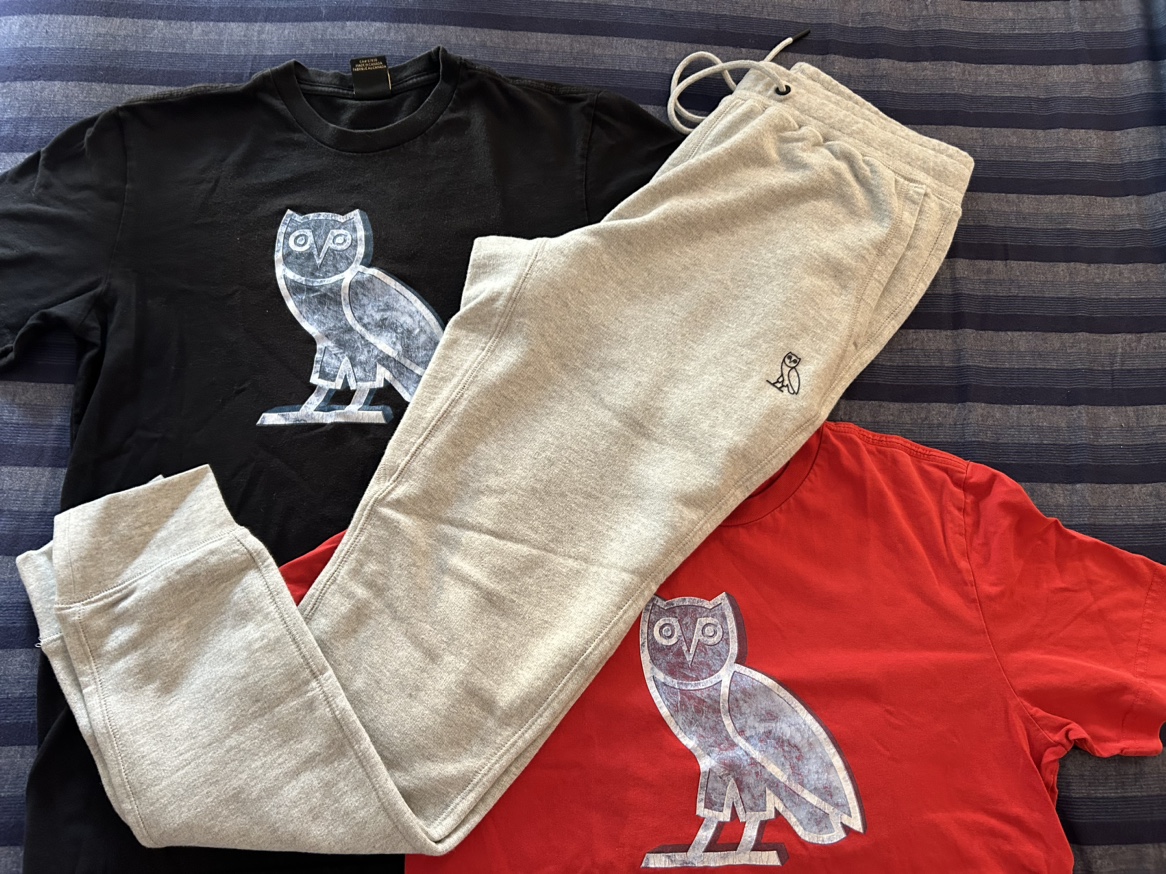 OVO T-shirts Used)and sweat pants(New)
