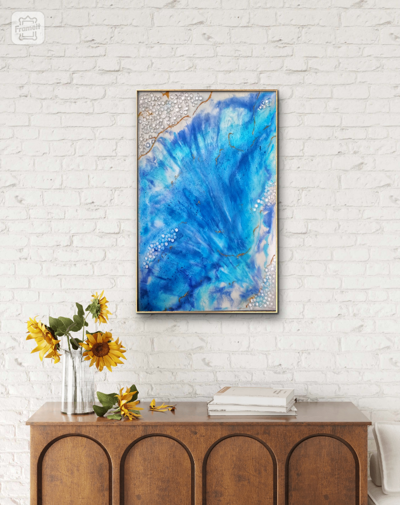 Blue and Gold Resin Art #freecycle thumbnail