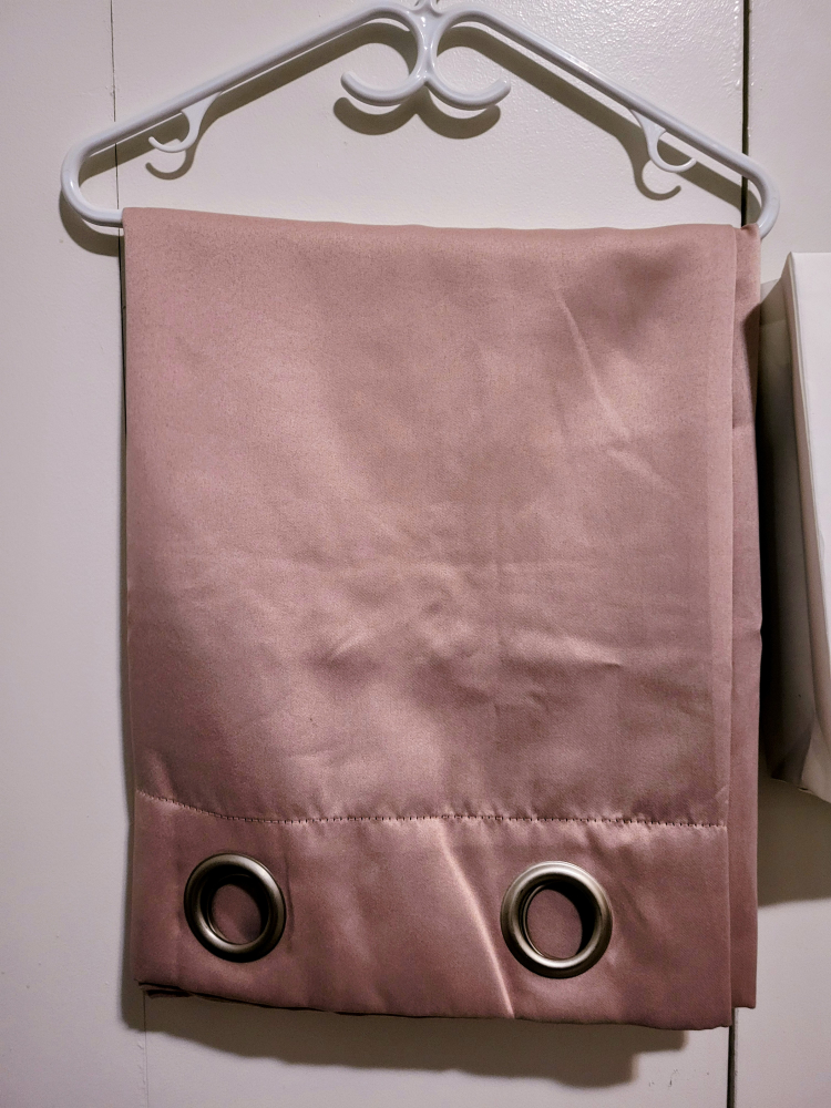 Pink Satin Curtain Panel Door length 2pcs