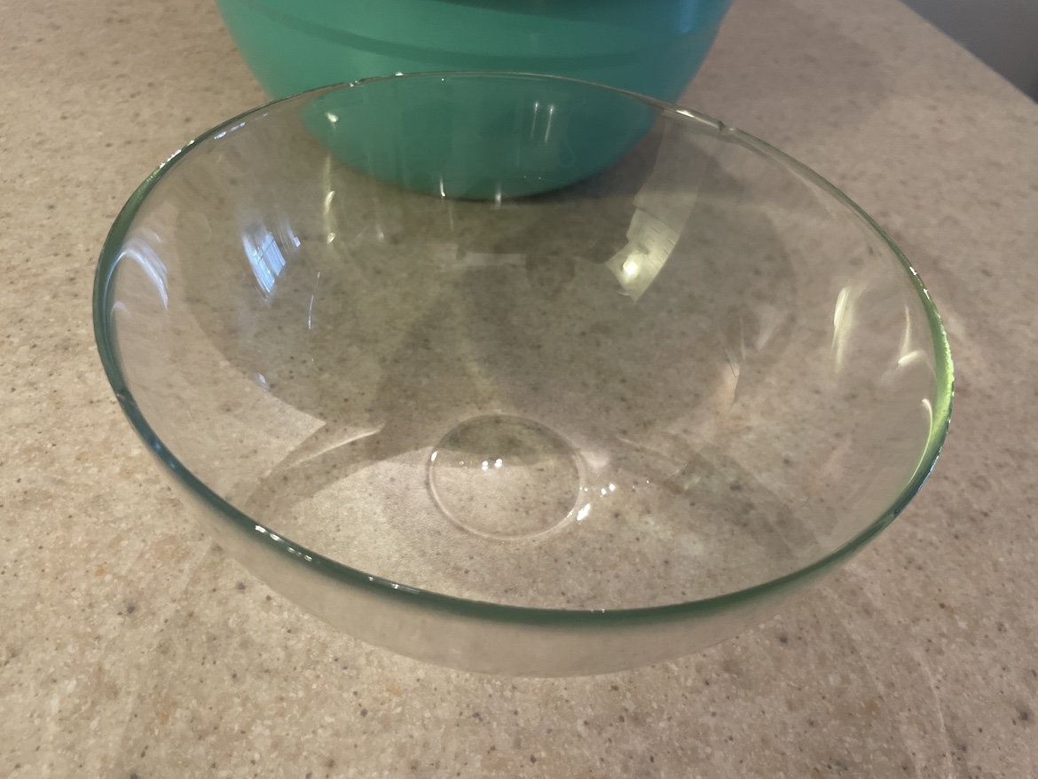Green Mixing Bowl and glass bowl - photo 3