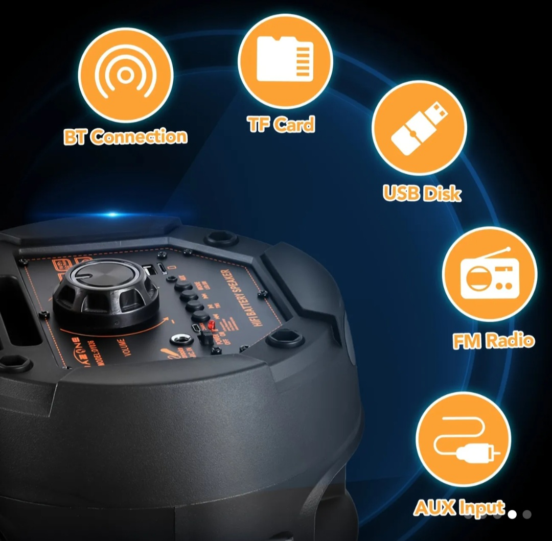 Portable Bluetooth Karokee Speaker with Microphone image indicator(4)