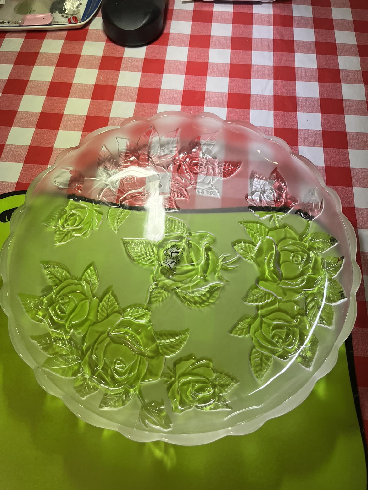 Laura Glass International Rose Serving Platter