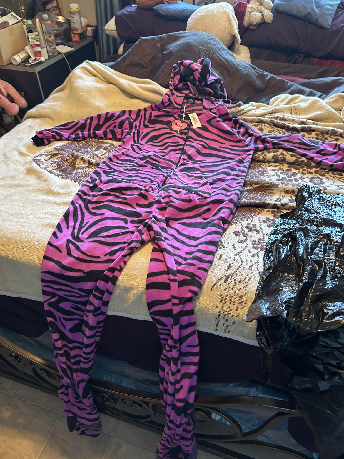Pink and Black Zebra Onesie