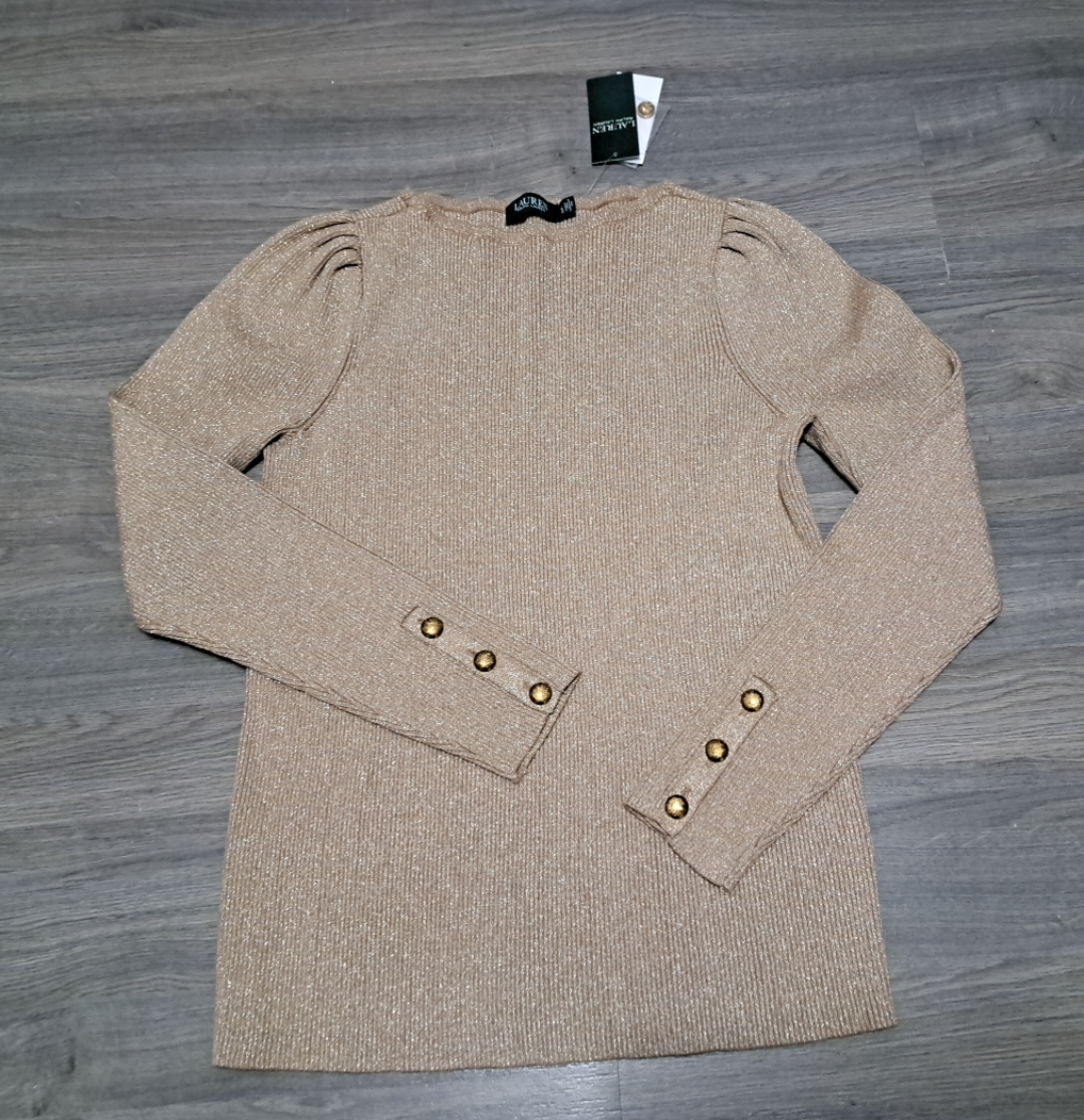 Lauren Ralph Lauren Metallic Knit Sweater Women's XL