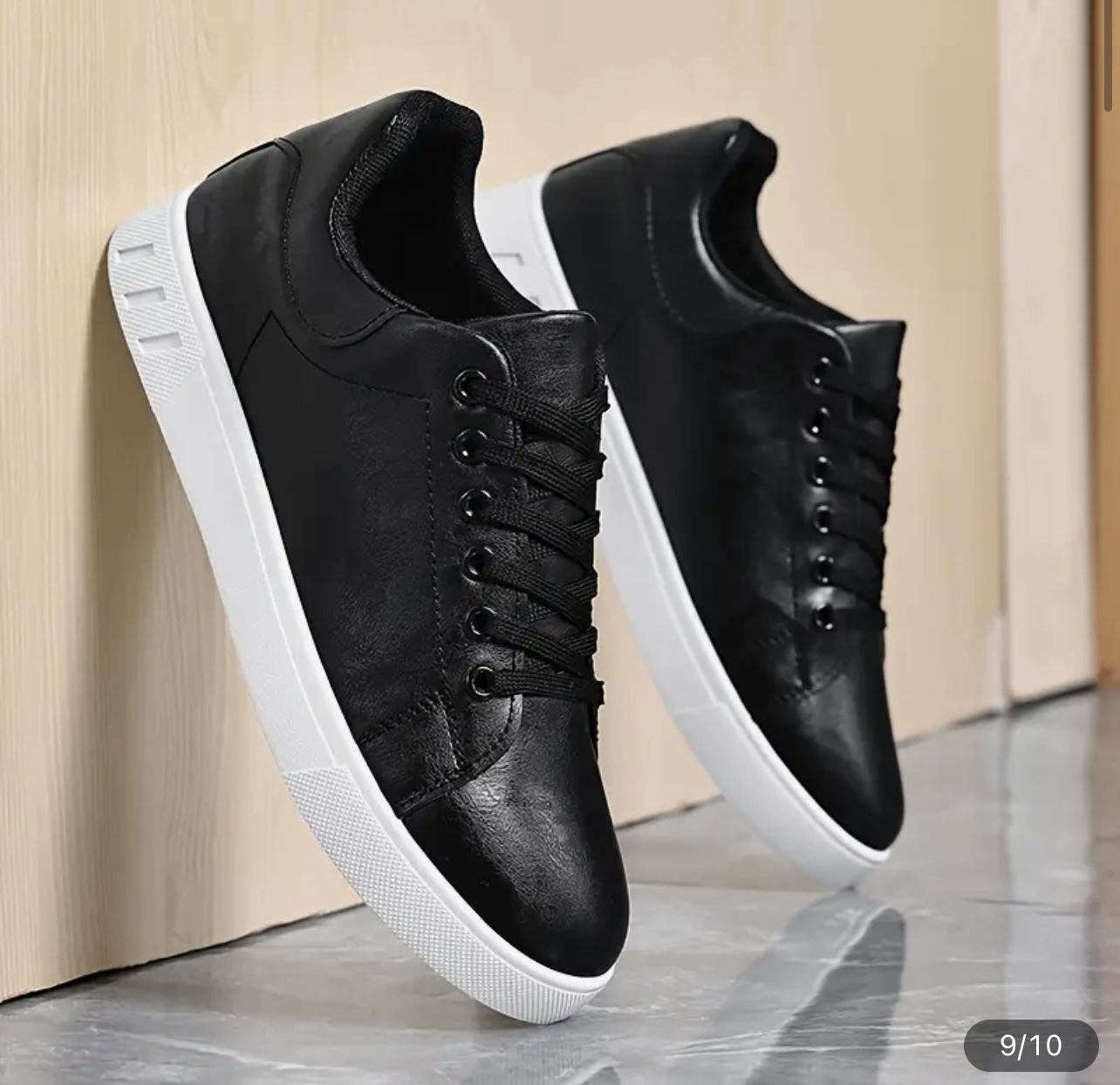 Black Leather Sneakers