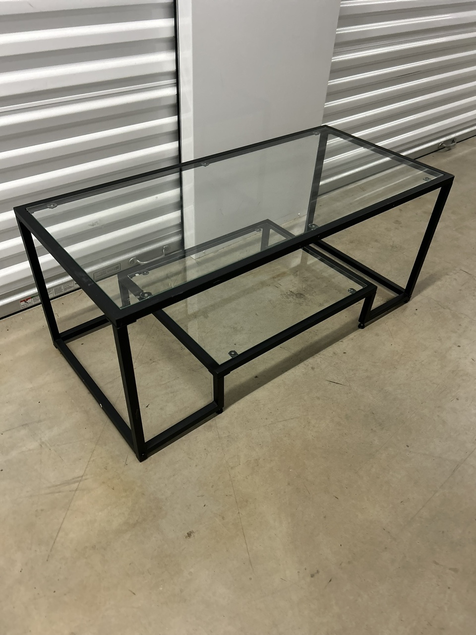 Glass and Metal Coffee Table
