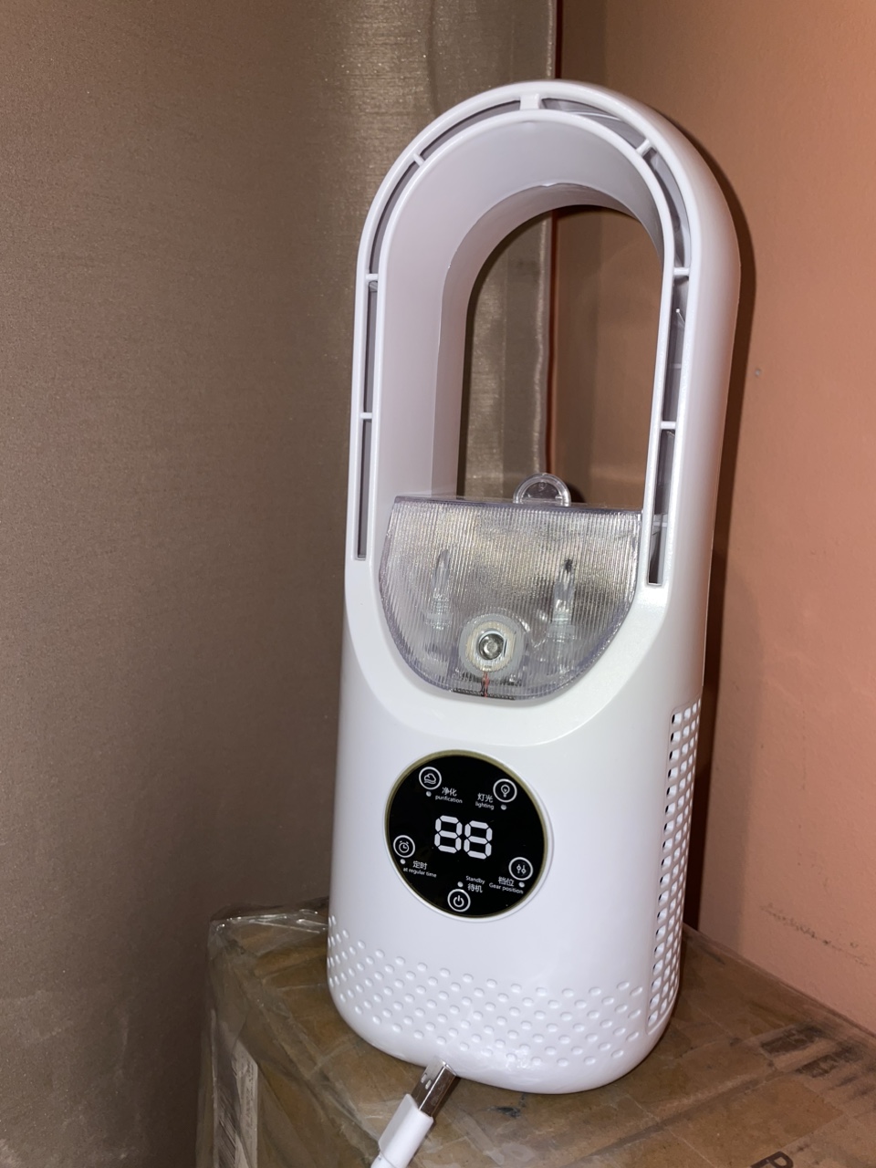 Portable Mini Air Cooler bladeless fan cooling humidifier image indicator(6)