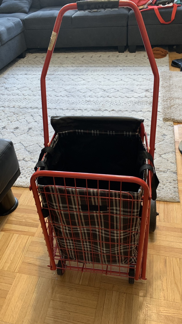 Red Rolling Shopping Cart thumbnail