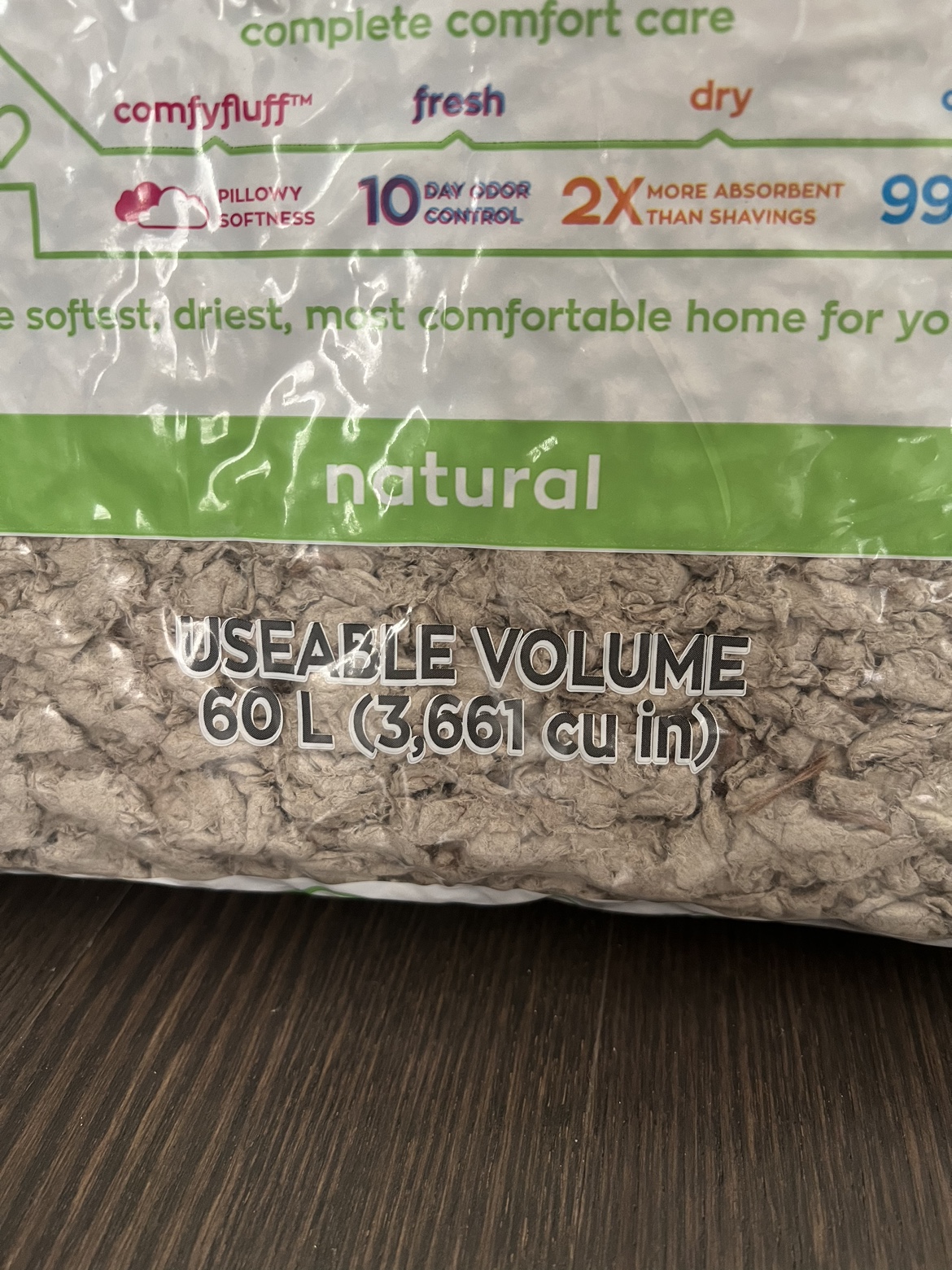 Small pet bedding - natural colour, 60L usable volume - photo 2
