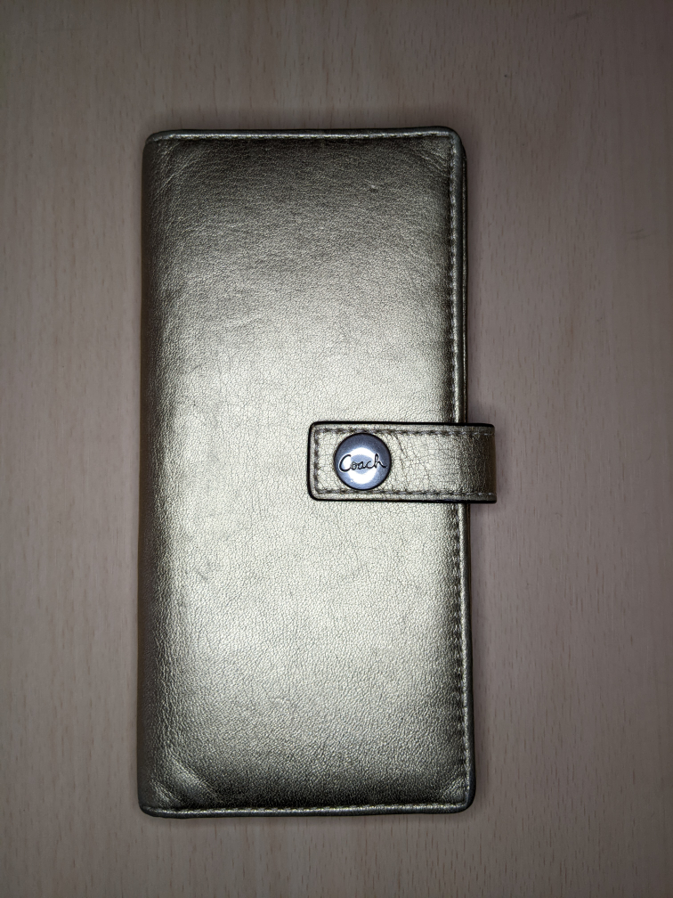 COACH GOLD MULTI CASE SLIM ID WALLET CREDIT CARD RARE VINTAGE image indicator(4)