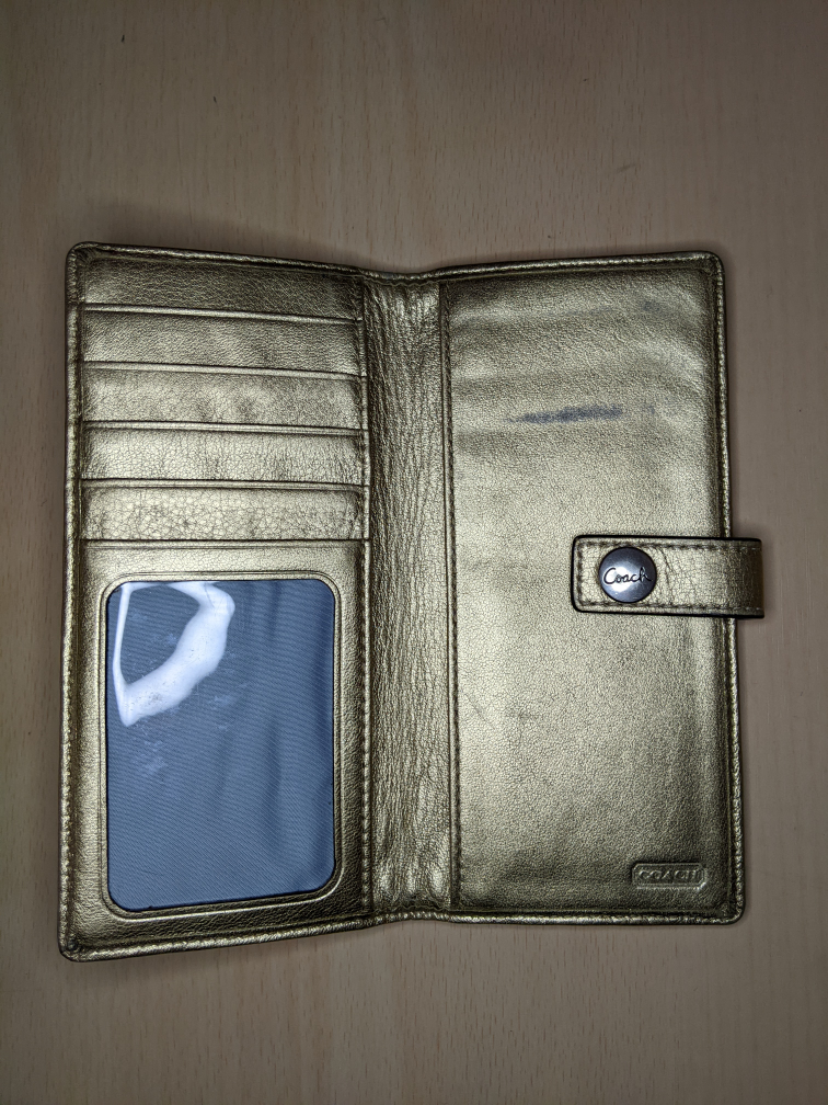 COACH GOLD MULTI CASE SLIM ID WALLET CREDIT CARD RARE VINTAGE image indicator(5)