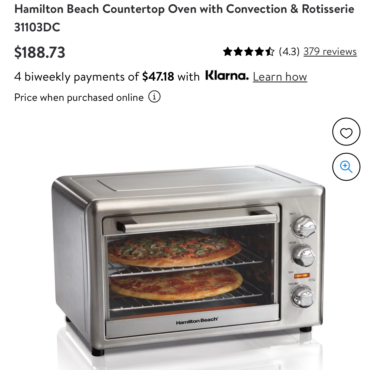 😋 Hamilton Beach Convection Rotisserie Oven 🍗 image indicator(2)
