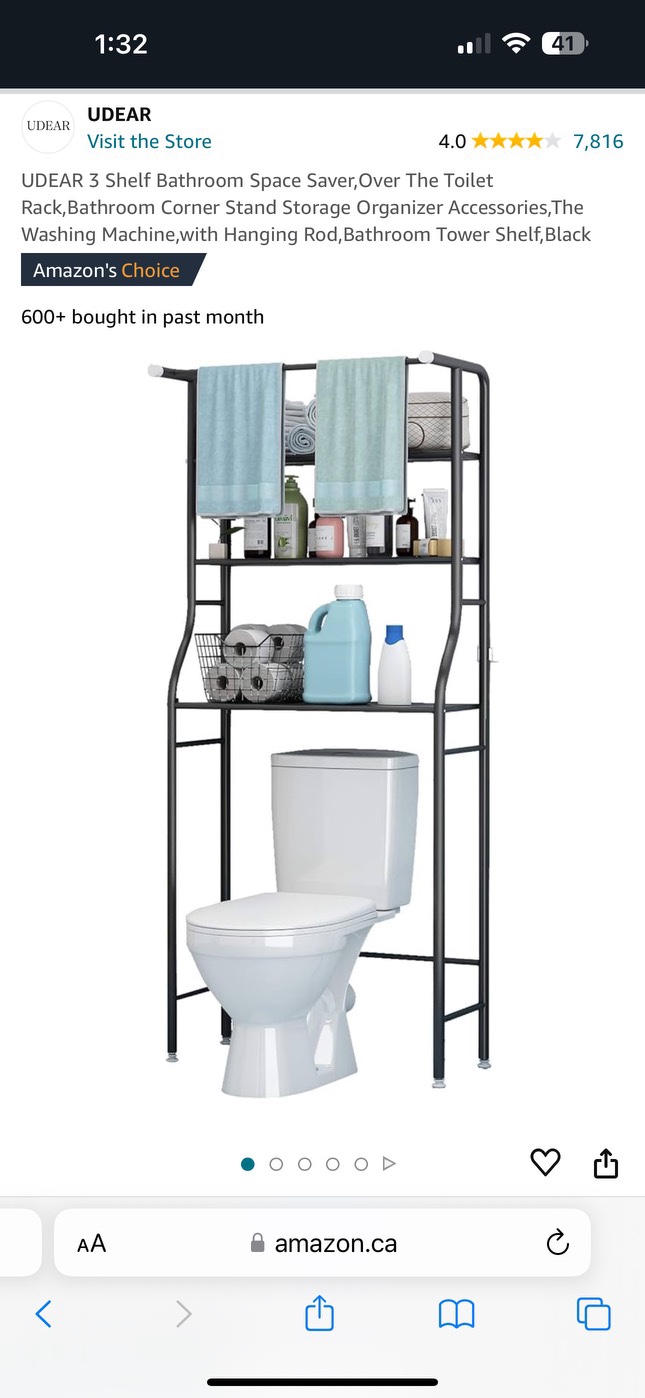 Over-the-Toilet Bathroom Storage Shelf. - photo 2
