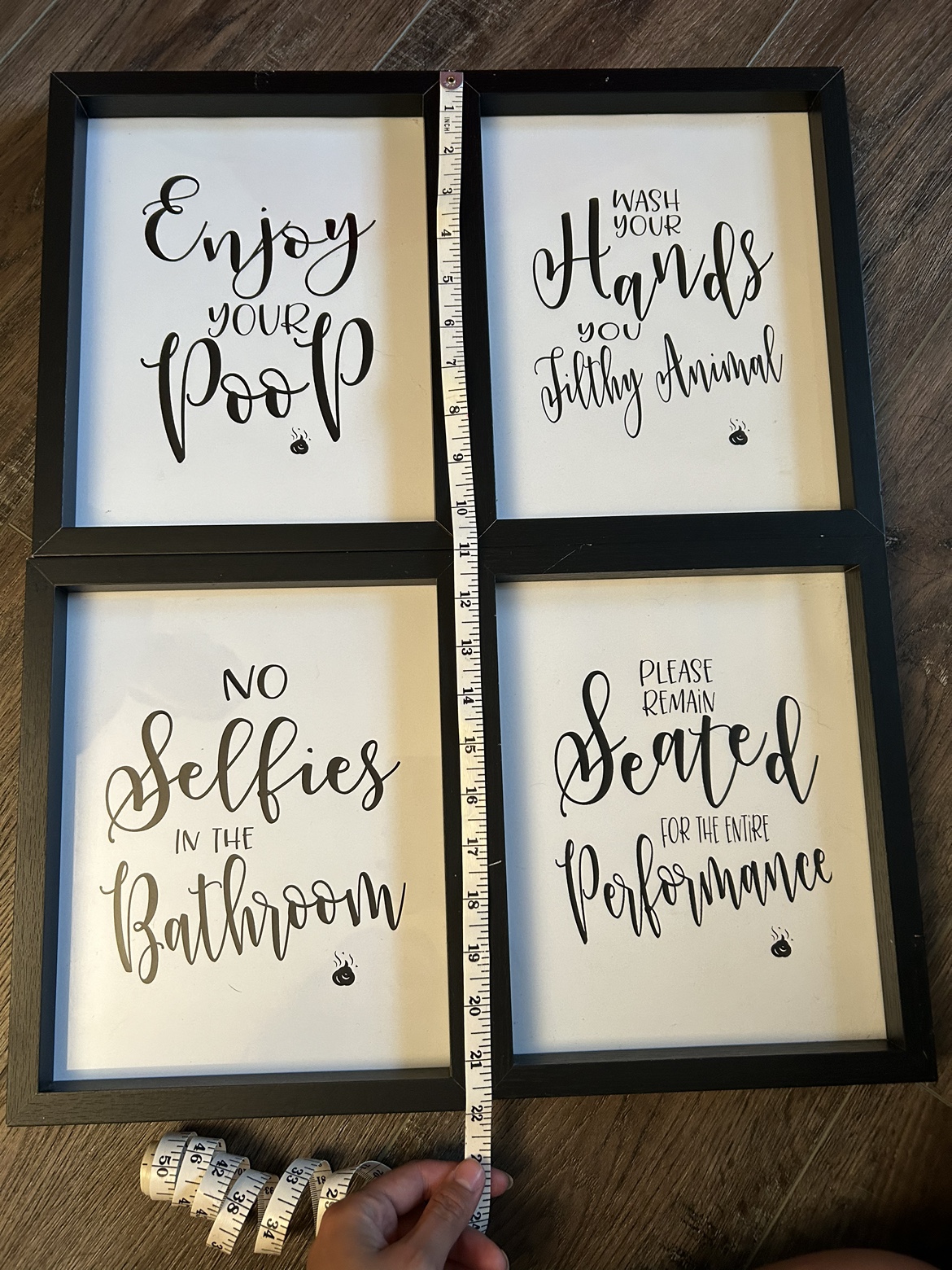 Set of 4 Bathroom Signs, photo frames thumbnail