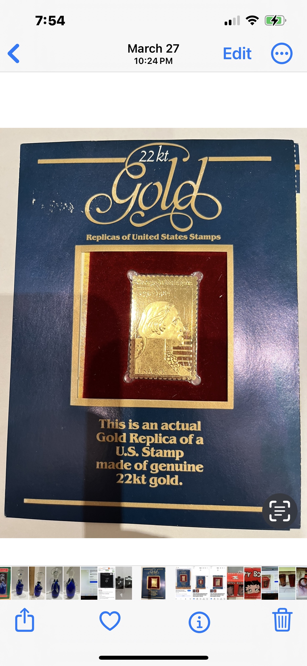 22K Gold 1982 Anniversary Replica Stamp image indicator(5)