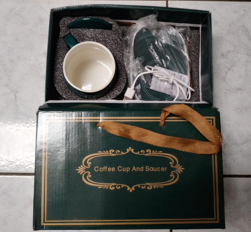 Green Coffee Mug with Warming Plate image indicator(3)