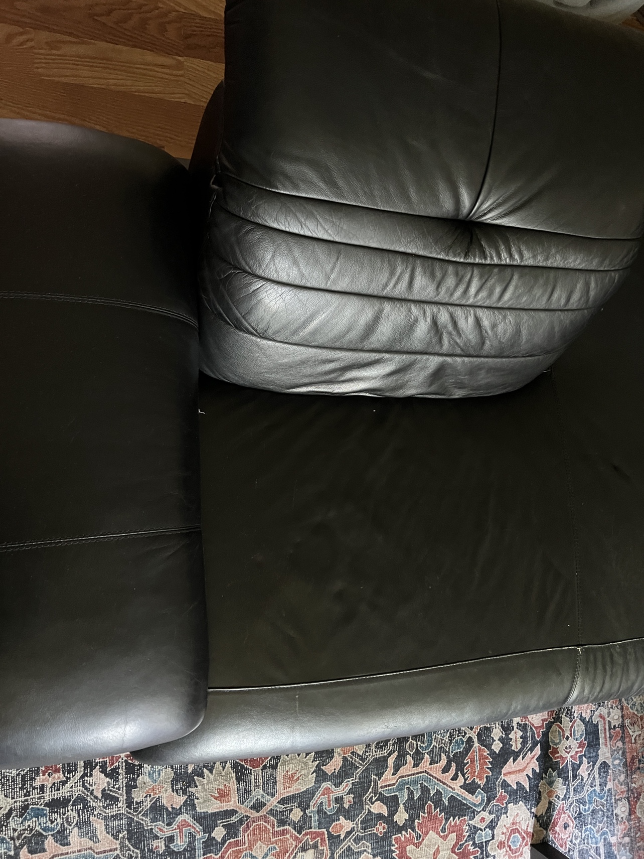 Leather loveseat