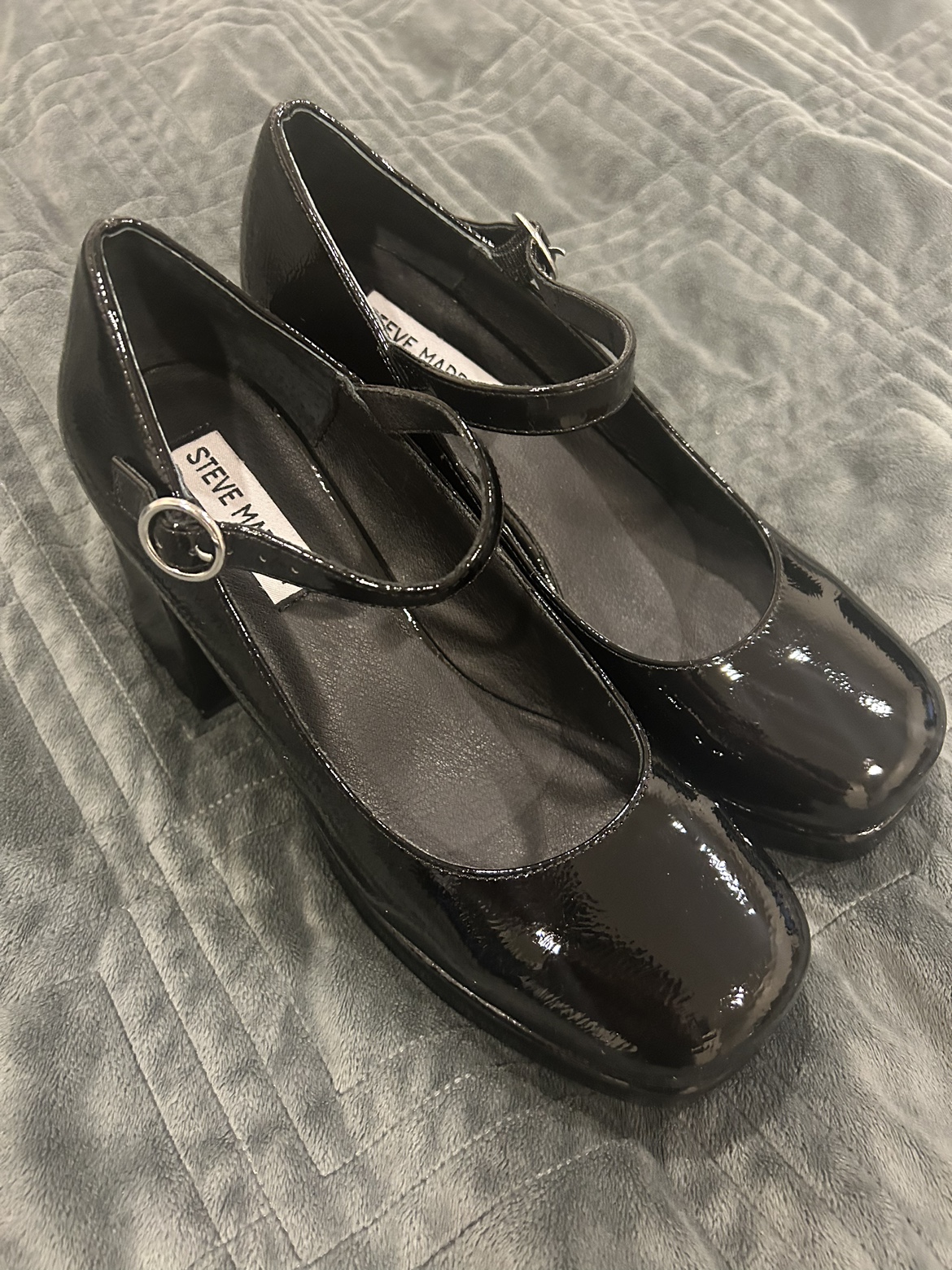 60% off Steve Madden Mary Jane Patten Glossy Black Shoe - photo 2