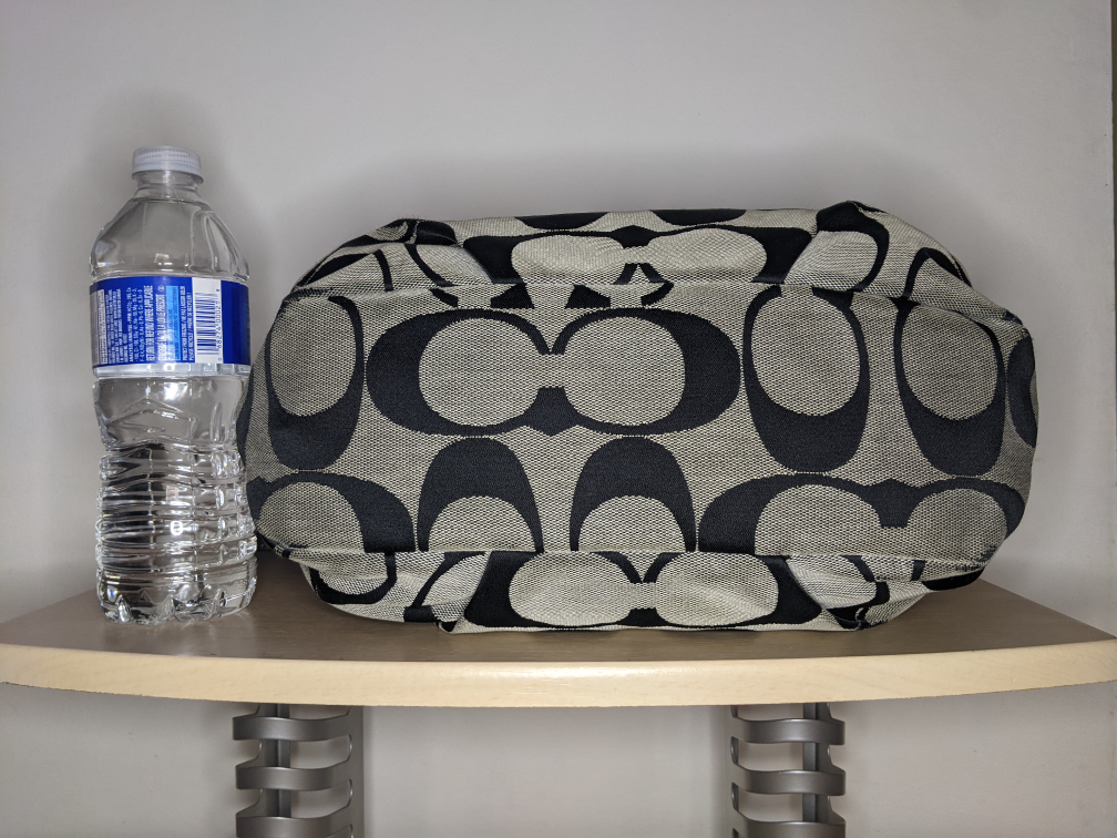 COACH SIGNATURE DUFFLE TOP ZIP Crossbody Purse bag Black Vintage image indicator(6)