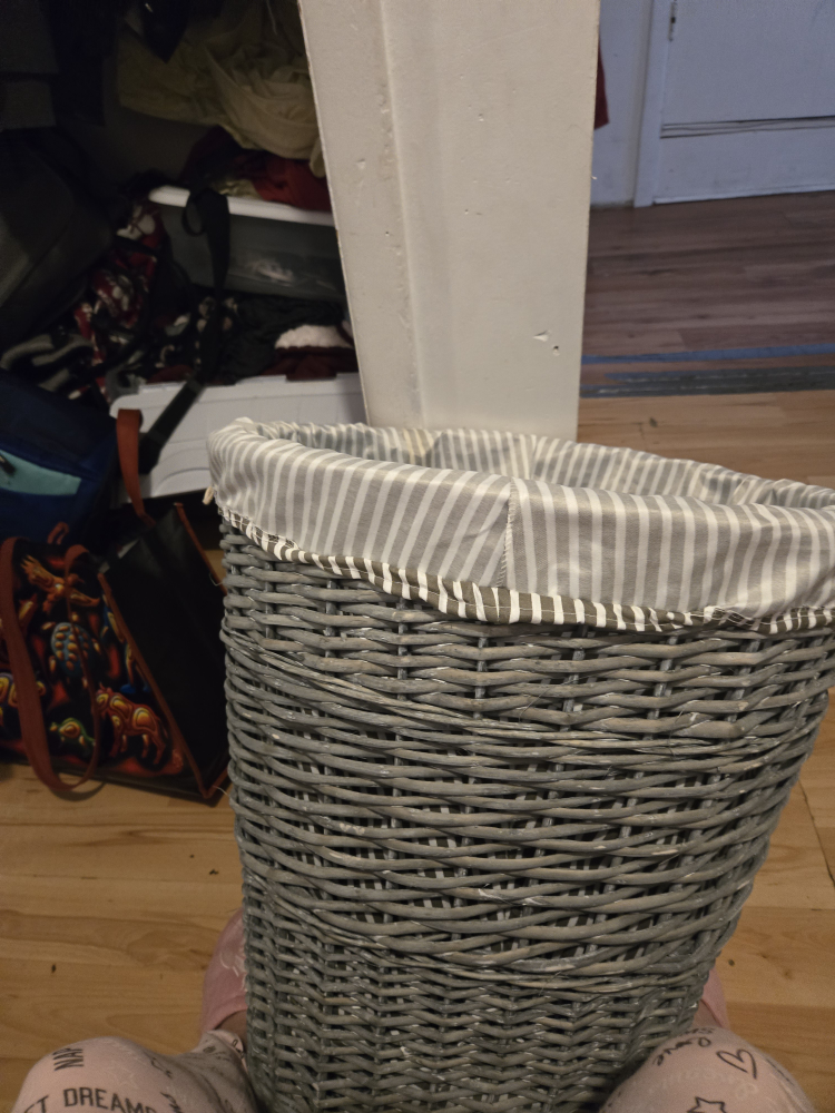 "freecycle Grey Wicker Basket with Liner thumbnail