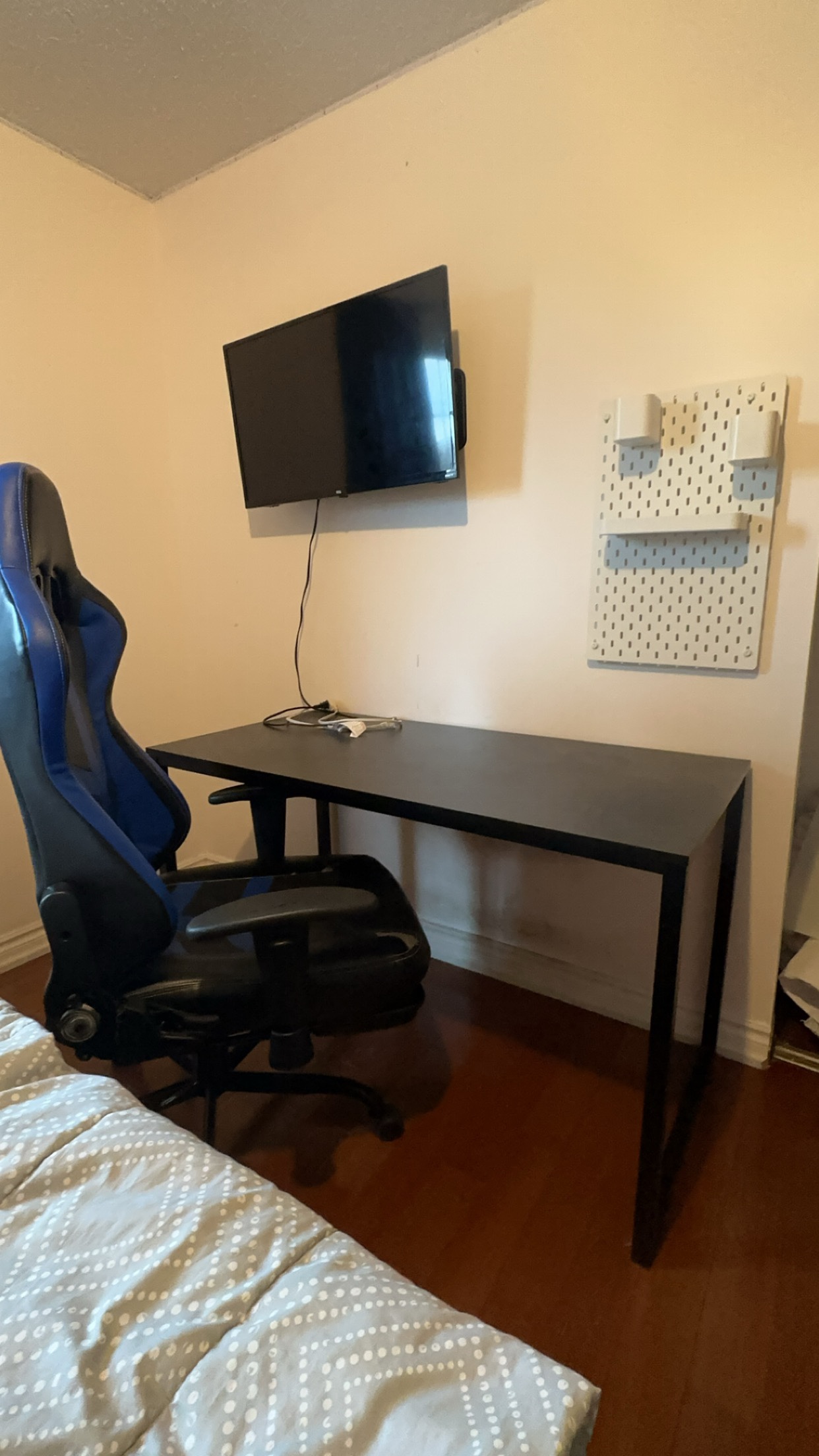 Black wooden desk