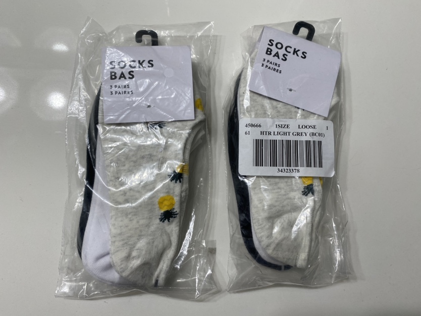 3 pairs of no show socks (2 packs for $5) thumbnail