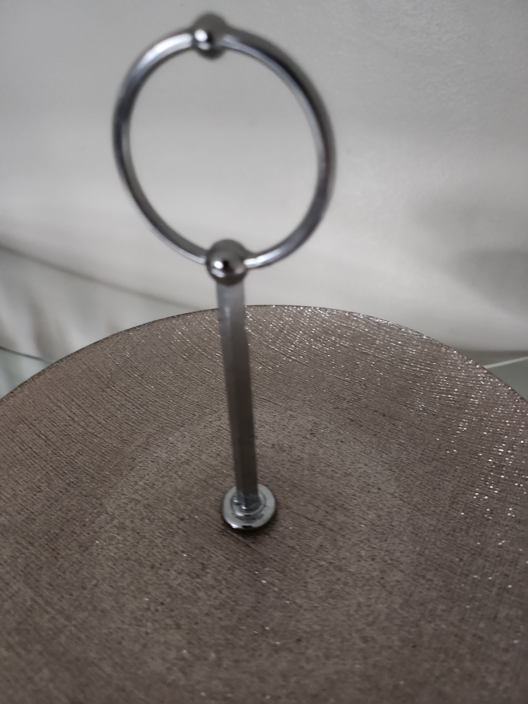 Two Tier Serving Stand - Glass pink color image indicator(2)