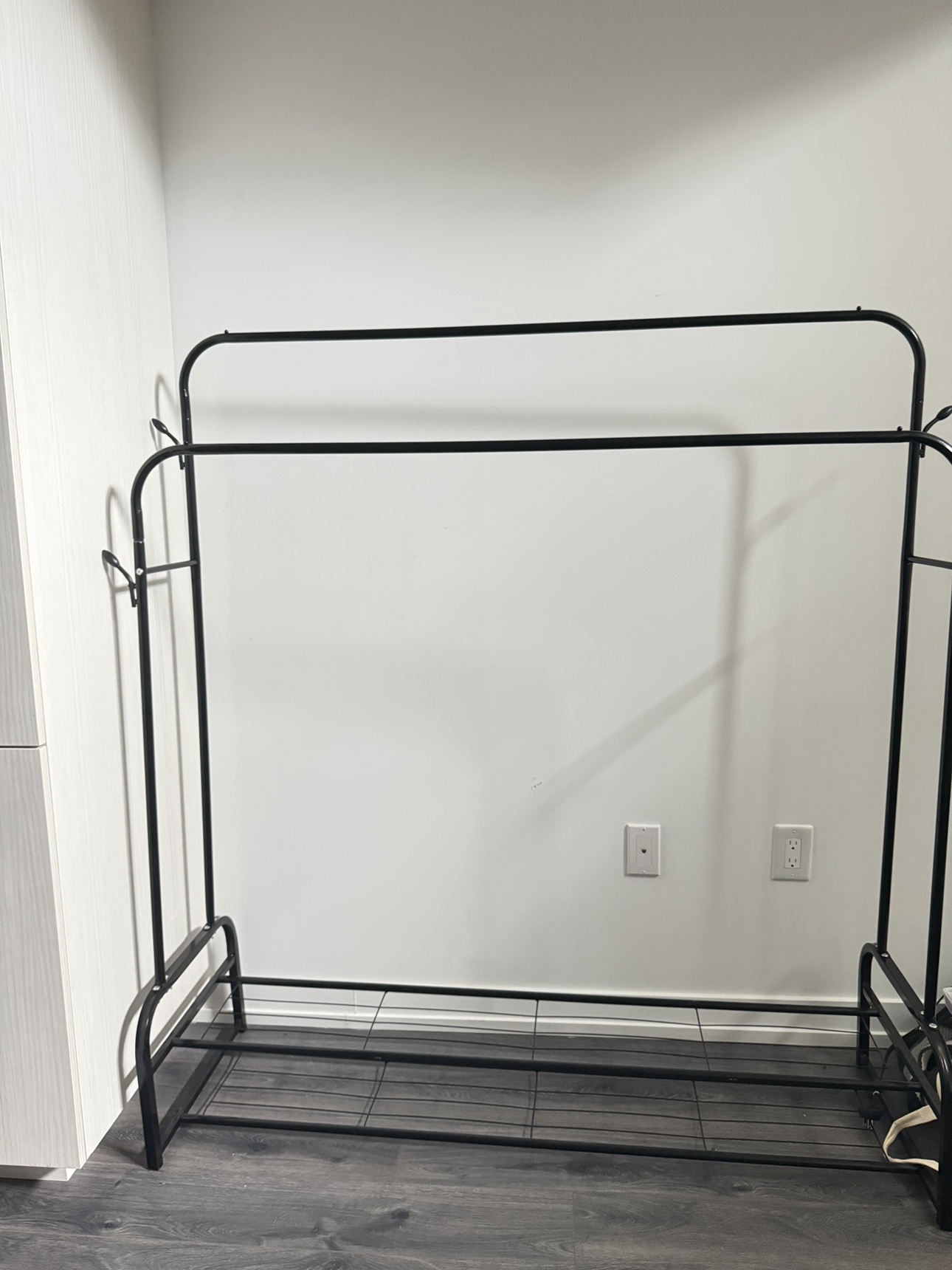 Black Clothes Rack with shoe storage - photo 2