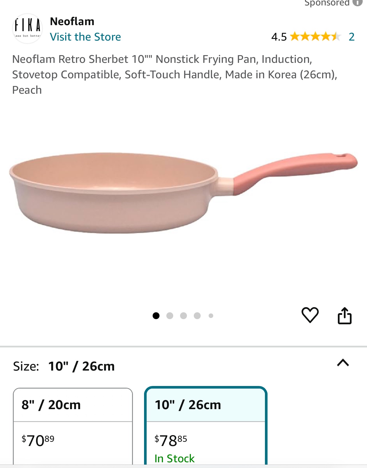 Korea Neoflam Pink Frying Pan 26cm 10” image indicator(5)