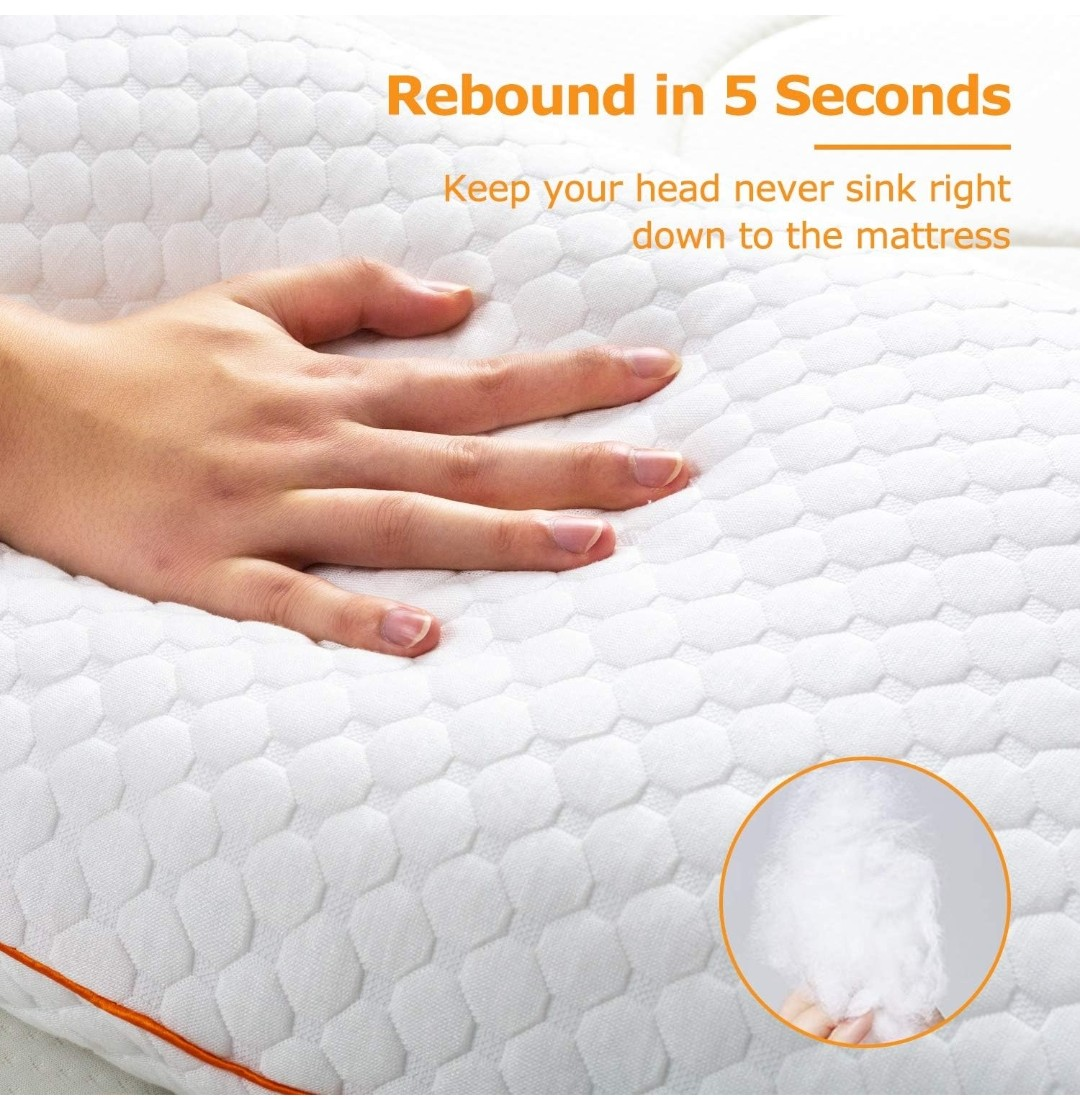 King size bamboo pillows with cover (set of 2) - photo 3