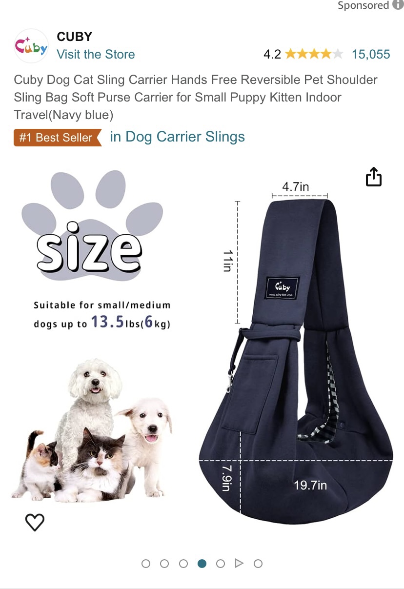 Reversible Cat/Puppy Sling image indicator(4)