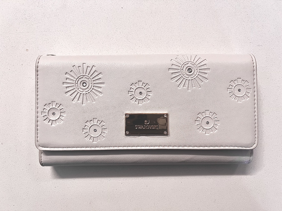 White Swarovski Travel Design Wallet