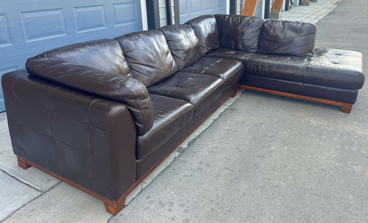 Genuine Leather section couch for sale.FREE DELIVERY - photo 2