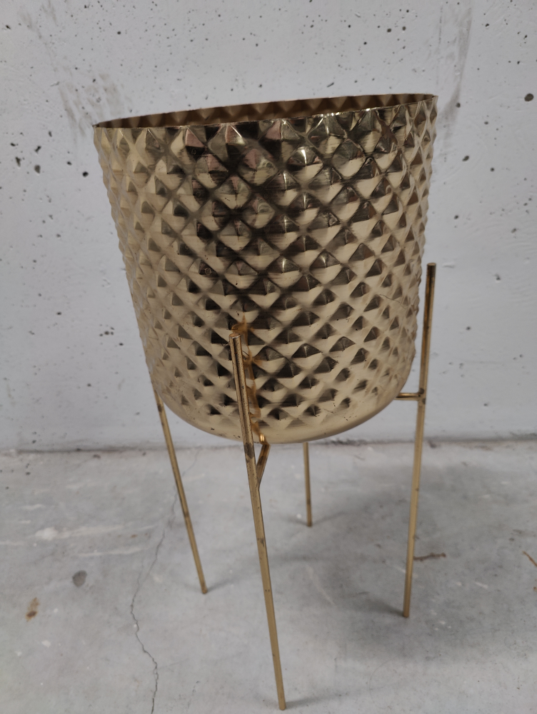 Gold Metal Planter with Stand thumbnail