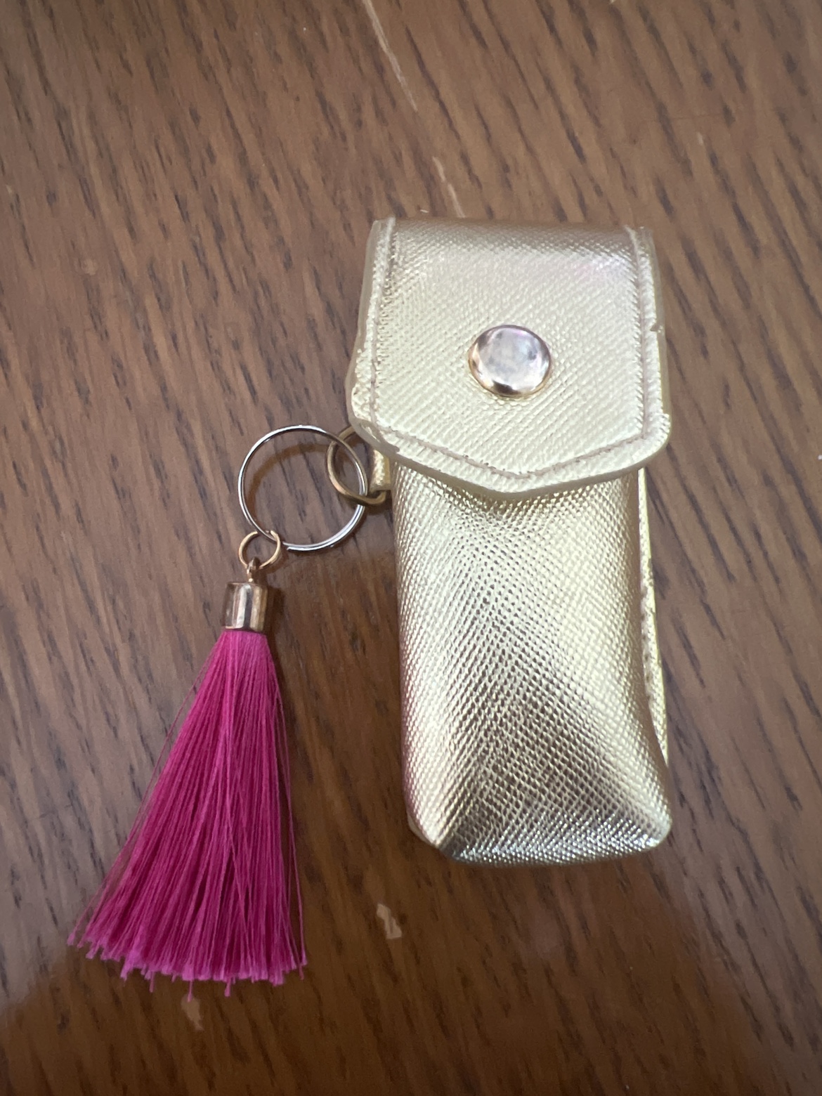 Gold Lipstick holder keychain