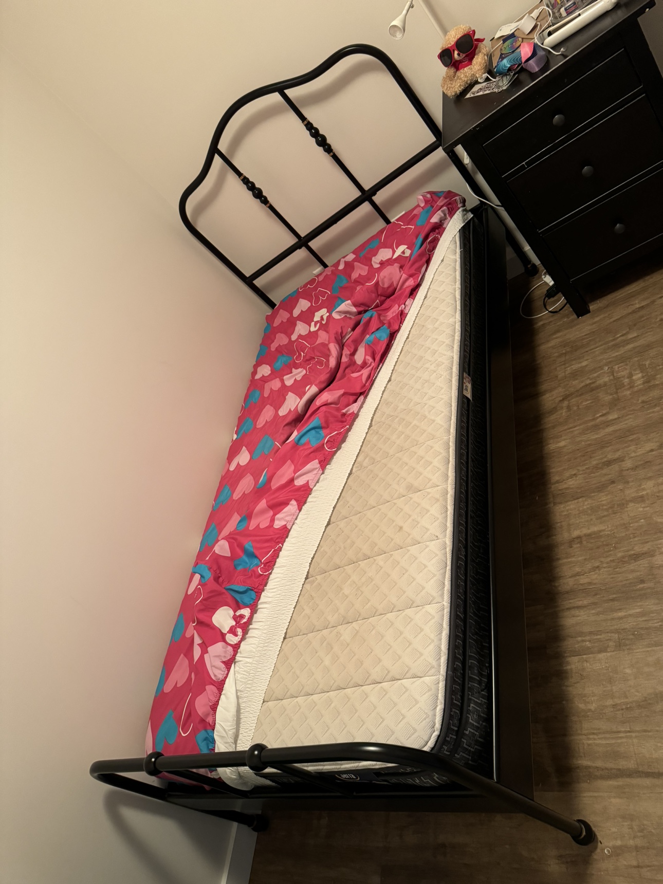 Twin black metal bed frame